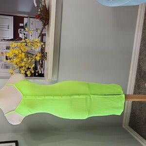 LU NYC Sexy Lime Green Fitted Summer Dress